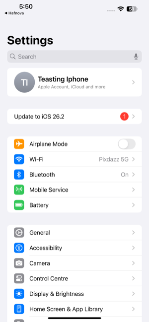 iOS Settings