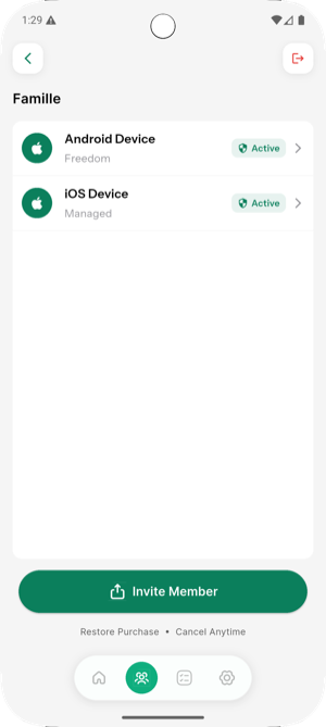 Family Dashboard Active
