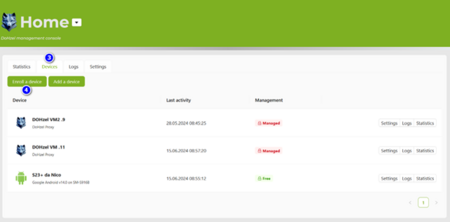 Enroll a device from the console