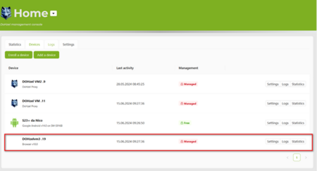Device successfully enrolled