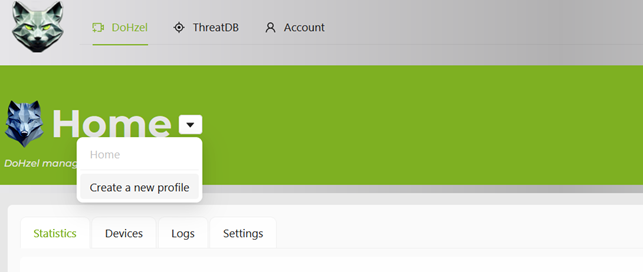 DoHzel console: create a new profile