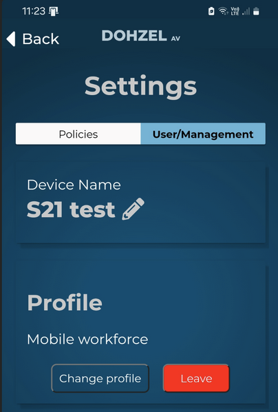 DoHzel app: modify profile